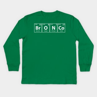 Bronco (Br-O-N-Co) Periodic Elements Spelling Kids Long Sleeve T-Shirt